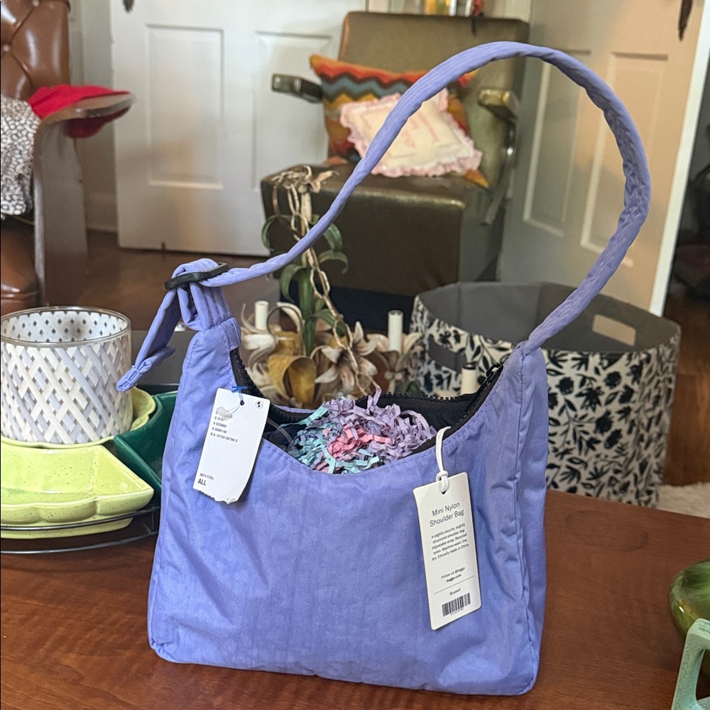 Baggu Mini Nylon Shoulder Bag in Bluebell